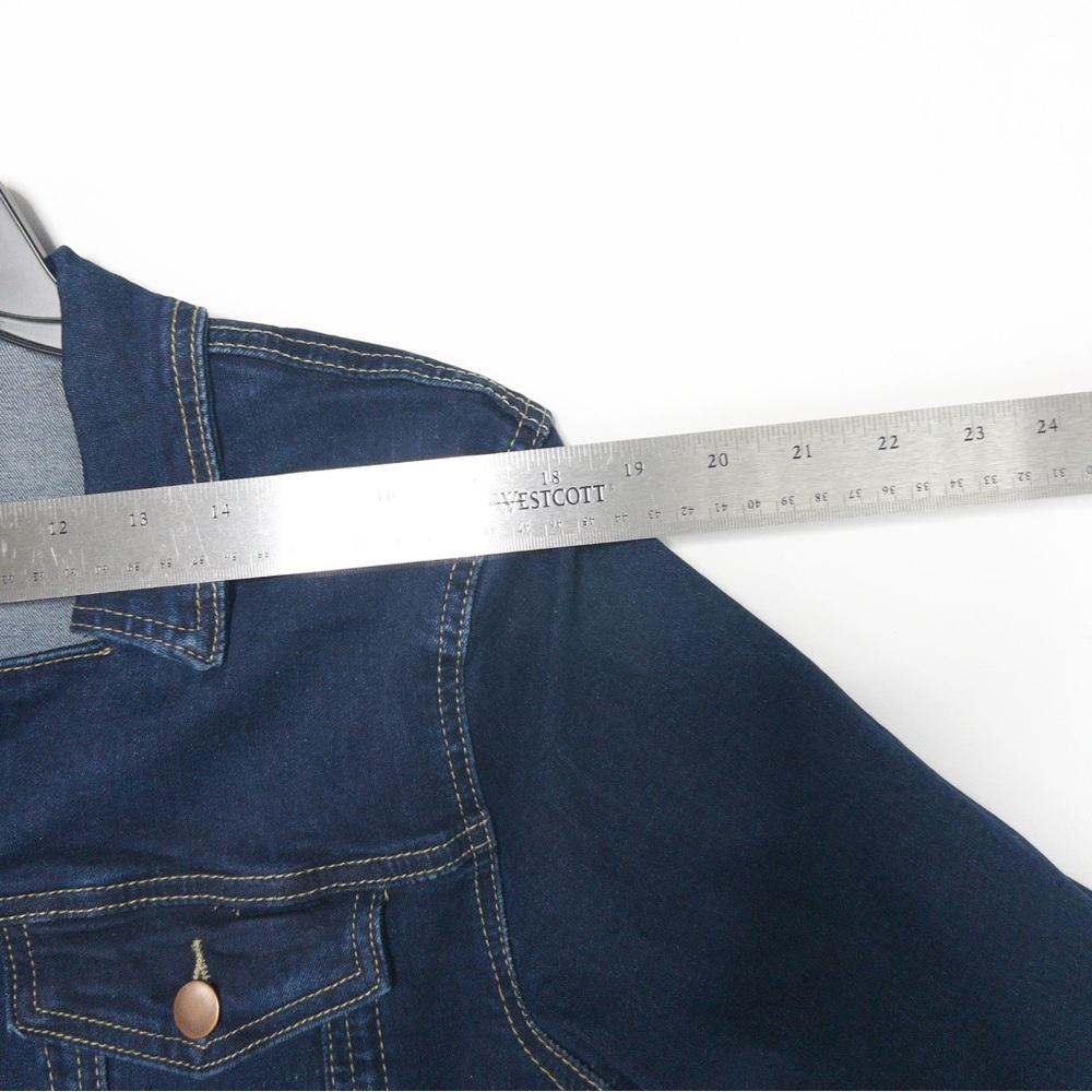 Day Dreaming Long Sleeve Denim Jumpsuit Flared Leg Stretchy Womens 1X XL NWT - Picture 14 of 16